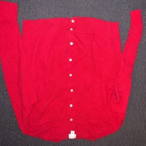 Red cardigan